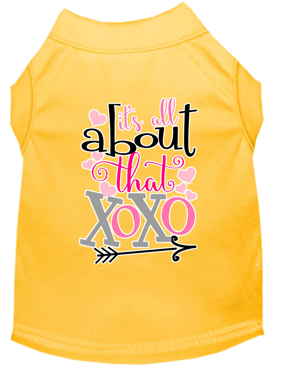 All about that XOXO Screen Print Dog Shirt Yellow Lg